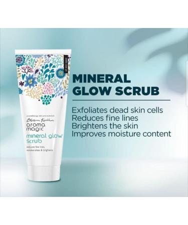 Aro ma Magic Mineral Glow Scrub | Exfoliates reduces fine lines brightens & boosts hydration| With beeswax vegetable glycerine lavender tea tree & rose essential oils| 100ml - Buy Online on GoSupps.com