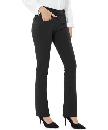 MOEEPI Women's High Waisted Yoga Dress Pants - 29 Inseam XX-Large, Black Straight Leg Business Slacks - Buy Online on GoSupps.com