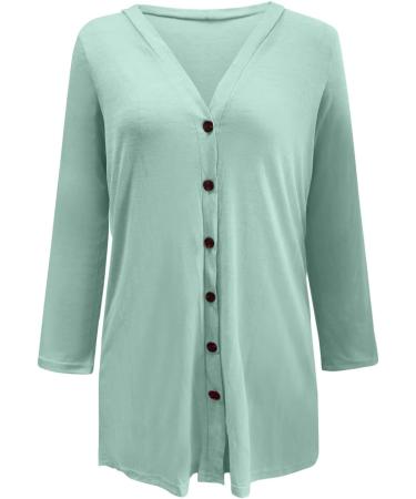 Long Shirt Outerwear Top Thin Warm Knitted Coat Women's Blouse V-Neck Shirt Tunic Long Women's Tunic Women's Shirt Casual Checked Shirt Women's Winter Chunky Knit Jacket G-green XXL - Buy Online on GoSupps.com