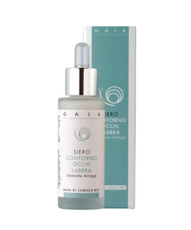 Gaia Eye Lip Contour 30 ml 100% Made in Italy; Moisturizing, Nourishing, Anti-aging; Pure snail slime and hyaluronic acid, adjuvant in the treatment of wrinkles and dark circles for men and women