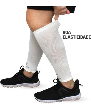 Muvin Solid Calf Compression Sleeves for Men & Women - White, Size L | Sports Running - Shin Splints & Muscle Pain Relief - Buy Online on GoSupps.com