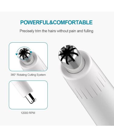 Nasal Hair Trimmer & Eyebrow Trimmer - Precision Touch Beauty Painless Nose Hair Cutter for Men & Women - AG-1458W (White) - Buy Online on GoSupps.com