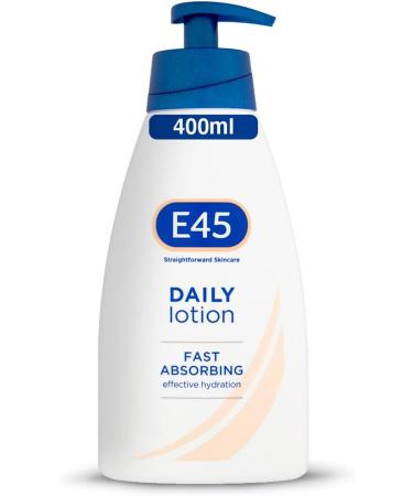 E45 Daily Lotion 400ml - E45 Lotion for Very Dry Skin Smoothes Rough Skin - Lightweight Non-Greasy Moisturizer - Body Cream