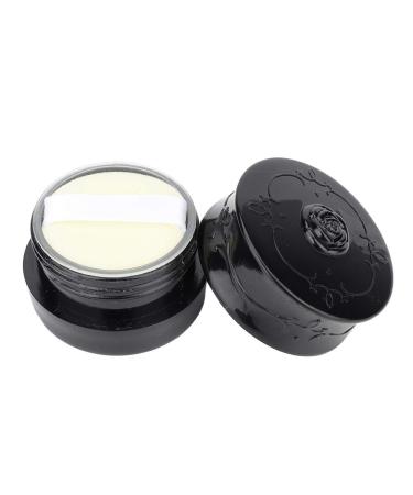 Vintage Rose Loose Powder Dispenser Box with Puff for Skin Care Makeup Storage (Black)