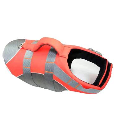 Hzqifei life jacket for dogs - reflective dog chimney lavish vest swimming training with upholstery for small medium -sized large dogs (orange s) s orange