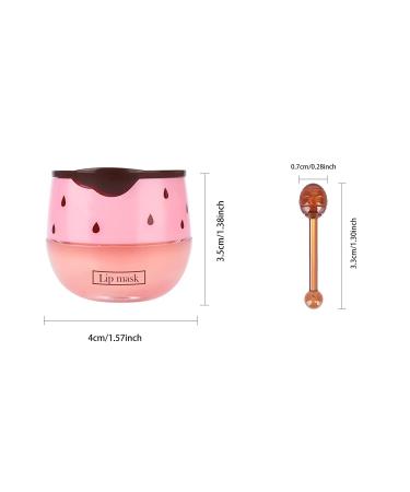 Bee Balm Lip Balm Honey Pot Strawberry with Vitamin E | Hydrating & Preventing Dry Cracked Lips | Exfoliating Lip Scrub with Propolis | Moisturizing Honey Lip Mask | Reduces Lip Lines | Includes Brush - Buy Online on GoSupps.com