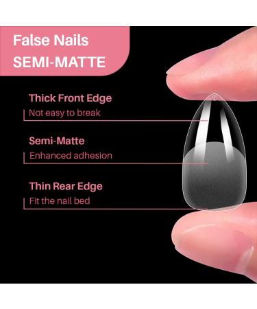 Zifuton Press on Nails Almond - 600 Soft Gel Tips for DIY Nail Art | Full Cover Transparent Fake Nails for Nail Studios - 10 Sizes Available - Buy Online on GoSupps.com