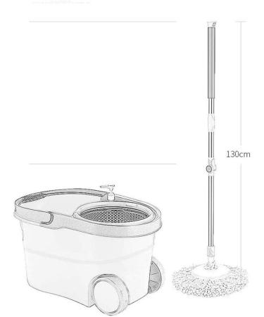 Spin Mop Stainless Steel Space Saving Rotating Bucket Set with Drain Hole for Home Kitchen Floor Cleaning Smooth Sailing - Buy Online on GoSupps.com