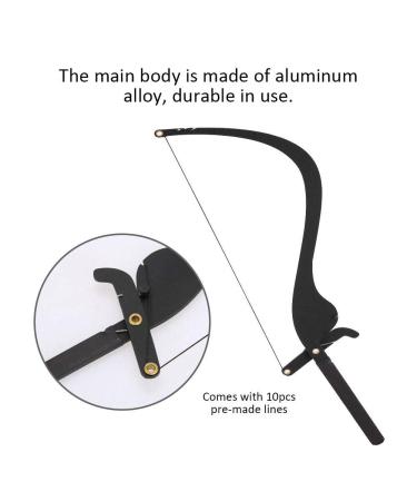 Salmue Microblading Line Marker Ruler with 10pcs Thread Lines - Semi-Permanent Makeup Tool for Precise Eyebrow Mapping in Black - Buy Online on GoSupps.com