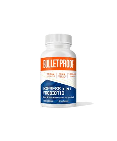 Bulletproof Express 3-in-1 Probiotic 90 Count Supplement for Fast and Sustained Gut Health