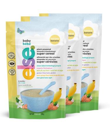 Else Baby Cereal Stage 2 - Almond & Buckwheat Cereal - Plant Based Cereal Baby Food for 6 Months+ - Balanced Made w/Real Whole Foods Clean Label Purity Certified (Banana 228g 3-Pack)