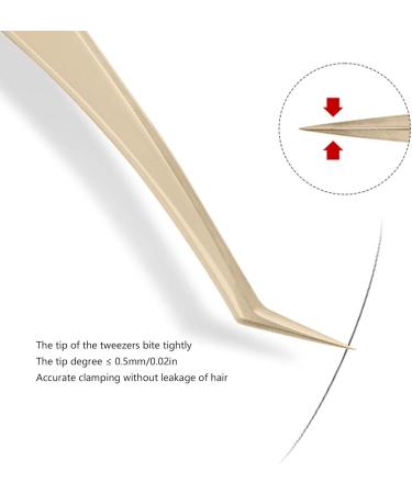 Premium 8-Part Stainless Steel Eyelash Extension Tweezers Set - Curved & Straight Beauty Tools in Mother-of-Pearl Gold - Buy Online on GoSupps.com
