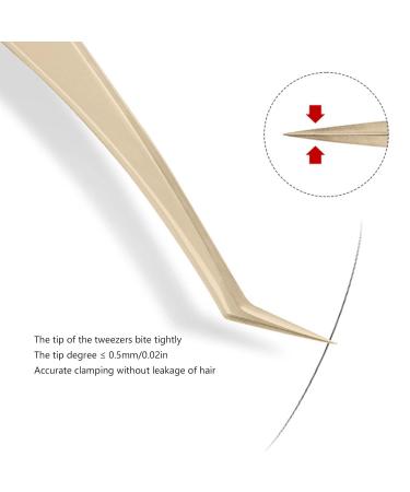 Eyeline 8-Part Eyelash Extension Tweezers Set | Steel Beauty Tools in Pearly Gold - Precision Tweezers for Lash Extensions - Buy Online on GoSupps.com