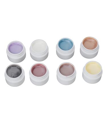 Solid Gel Nail Polish Palette Solid Nail Gel Polish Cream Nail Polish 8 Colors Pearly Shell Grain Nail Art Polish Cream Glitter Gel Polish for Salon and Nail Art DIY At Home