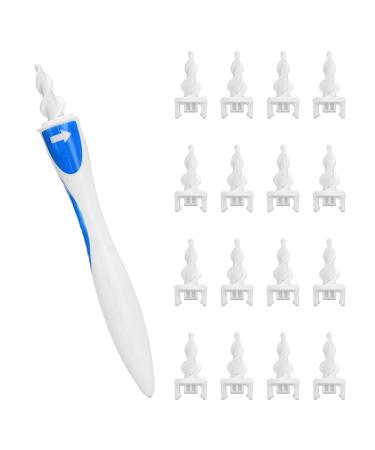 1PCS Ear Cleaner Replacement Tips with 16 PCS Replacement Tips Silicone Spiral Ear Wax Remover Easy Ear Wax Removal Tool for Adult and Kids Ear