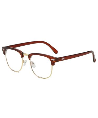 Unisex Blue Light Blocking Glasses Anti-eyestrain and UV Glare Glasses Anti-fatigue Glasses for Computer Reading Games Brown