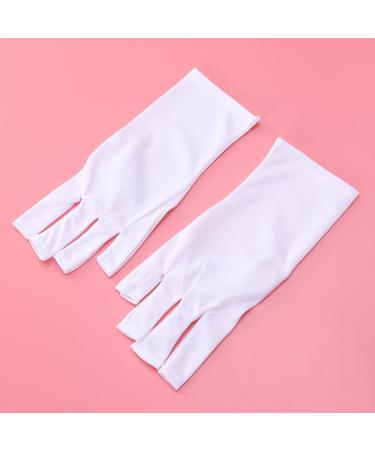 FRCOLOR 3 Pairs Gel Manicure Gloves Chinese Wooden Pillow Uv Shield Glove Silicone Ear Display Nail Cotton Glove Anti Uv Glove Half-Finger Gloves White Thin Section - Buy Online on GoSupps.com
