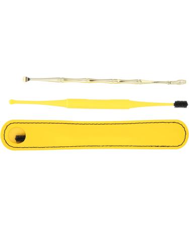 Earwax Removal Kit with Spring Soft Brush and Ear Spoon - Yellow Ear Cleaner Set - Buy Online on GoSupps.com