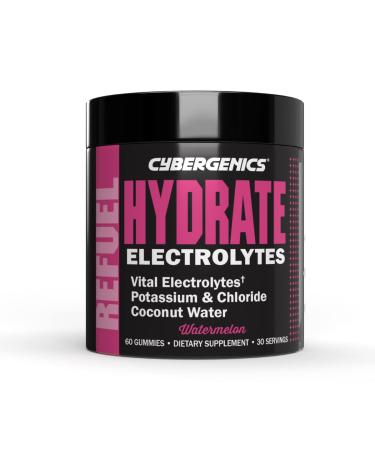 Hydrate Gummies Vital Electrolytes Supports Recovery Supports Hydration with Coconut Water Potassium & Chloride Cellular Hydration Watermelon Flavor 60 Gummies 30 Servings