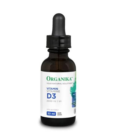 Organika Vitamin D3 Liquid 2500IU- Olive Oil Base Immune System Support- 30ml Nutritional Supplement