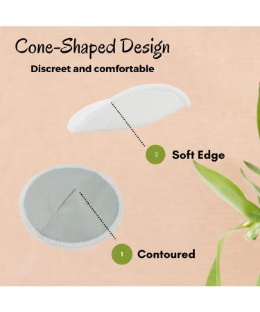 Organic Bamboo Nursing Breast Pads - 14 Washable Pads with Storage Bags - Reusable Nipplecovers for Breastfeeding - Extra Large Size - Buy Online on GoSupps.com