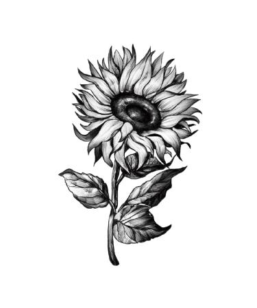 Sunflowers Temporary Tattoo Sticker Set - Waterproof Yellow Watercolor Body Art for Women - Set of 24 (SF181) - Buy Online on GoSupps.com