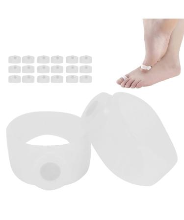Filfeel 10 pairs magnetic toe ring made of silicone decreasing toe ring for losing weight highly elastic soft patch for weight reduction for women (transparent white)