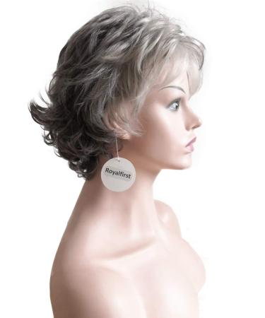 Buy Royalfirst Short Curly Wigs for Women - Silver Grey/White Heat Resistant Synthetic Hair & Wig Cap - International Shipping Available - Buy Online on GoSupps.com