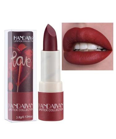 AKARY Matte Nude Lipstick  Bold & Intense Nudes Paper Tube Lipsticks Smooth Velvety Lip Gloss  Long Lasting Lip Stick Non-Stick Cup Not Fade Nude Lip Stick  Senior Matte Lip Makeup Gifts for Women and Girls 08 Dark Red
