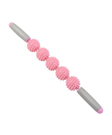 Muscle Roller Stick |Muscle massage stick |Body Massage Roller Stick |Body Massage Sticks Tools Deep Tissue Body Roller Instant Effective Igel Massage Tools for Legs 5 Balls - pink