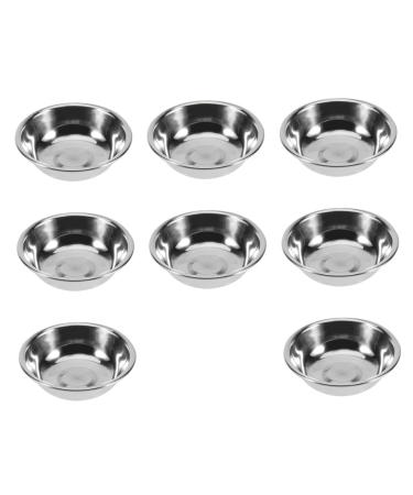 Milisten 8pcs Stainless Steel Plate Appetizer Prep Dishes for Cooking Snack Plate Sauce Dishes Japanese Plates Small Condiments Ramekins Round Dish Stainless Saucer Dish Mini Seasoning 8.5X8.5X2.5CM Silver