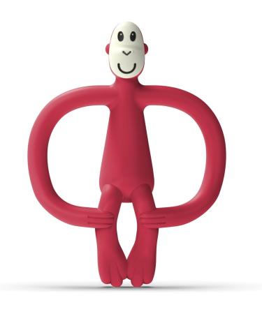 Matchstick Monkey Antimicrobial Silicone Teether & Gel Applicator - Red Monkey 11 cm | BPA Free, Easy-to-Grip Design for Babies 3 Months Old - Buy Online on GoSupps.com