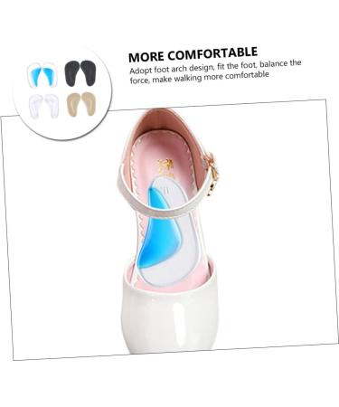FRCOLOR Arch Support Pads - 4 Pairs Adhesive Cushions for Fallen Arches Gel Foot Insoles for Kids & High Heels - 9.7x5.8cm - Buy Online on GoSupps.com