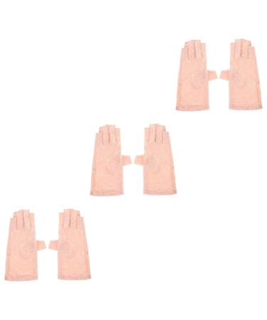 minkissy 3 Pairs Sun Protection Half Finger Gloves Uv Gloves Gloves Uv Prevention Gloves Protective Gloves Sun Gloves Nail Lamp Gloves Hand Gloves Hand Guard Summer Miss Nylon