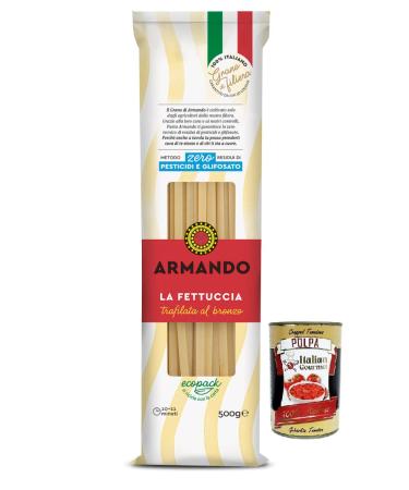 Italian Gourmet E.R. Armando La Fettuccia 100% Italian Pasta 500g + Tomato Pulp Italian Gourmet Tomato Pulp 400g Box
