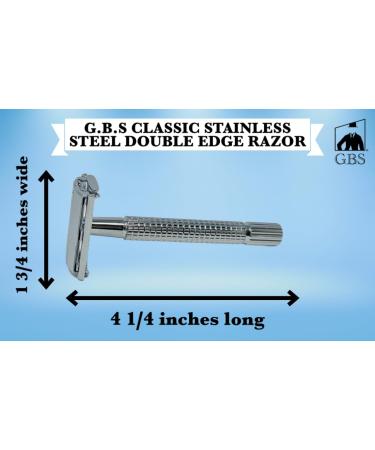 Premium G.B.S Shaving Gift Set - Long Handle Double Edge Razor Alum Block Natural Soap & Brush | Perfect Grooming Kit for Men - International Shipping Available - Buy Online on GoSupps.com