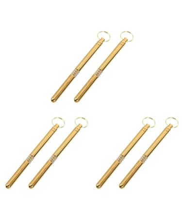 Healifty 6pcs Earwax Scoop Travel Camping Professional Cleaning Pocket Multi-functional Multipurpose Teeth Stainless in Tools Portable Brass Toothpick Spoon Holder Pick for Cleansing