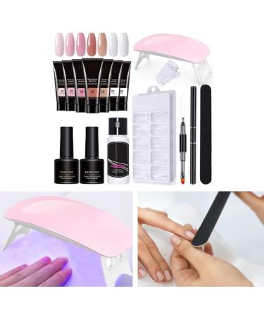 Builder Gel Nail Kit Gel Nail Kit 15ml 7 Colors Gel Extension Nail Kit with UV Lamp Nail File Clip Builder Gel Nail Kit Long-Lasting Gel Polish Starter Kit for Home Salon - Buy Online on GoSupps.com
