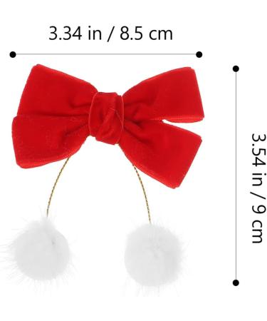 Beaupretty 2 Pairs Bow Hair Clips Furry Ball Hairpins Christmas Costume Hair Barrettes Hair Styling Tools for Girls Xmas Party Hair Accessories - Buy Online on GoSupps.com