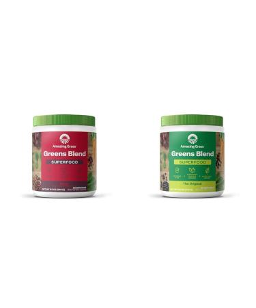 Amazing Grass Greens Blend Superfood: Super Greens Powder Smoothie Mix with Organic Spirulina & Greens Blend Superfood: Super Greens Powder Smoothie Mix for Boost Energy