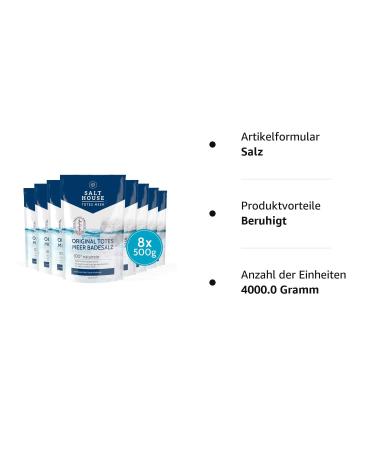 Salhouse Original Totes Meer Therapy 8-Pack | Vegan Skin Dandruff Solution | Moisture Binding & Mineral Rich | Dermatologically Tested (8x500g) - Buy Online on GoSupps.com