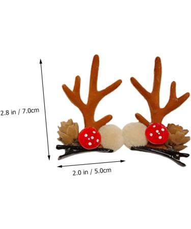 FRCOLOR 4 Pairs 1 Christmas Antler Hair Clip Reindeer Costume Accessories Christmas Hair Grip Festive Hair Clips Novel Hair Clips Reindeer Headpiece Deer Hair Clip Mushroom Props Flannel 7x5cm Coffee - Buy Online on GoSupps.com