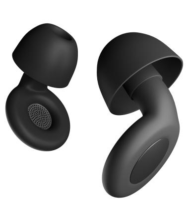 Noise Reduction Ear Plugs For Sleep - August EAR530 - Soft Reusable Washable Silicone Earplugs for Hearing Protection 4 Sizes XS/S/M/L with Storage Case - SNR 25db Noise Cancelling for Flight - Black