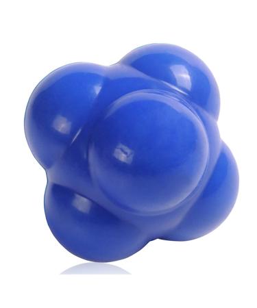 FMELAH Rubber Reaction Ball Field Training Ball and Agility Trainer by Hexagonal Ball for Hand-Eye Coordination (Blue)