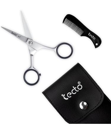 Tecto 4.5 Stainless Steel Beard & Moustache Scissors with Comb, Pouch - Multi Function Grooming Kit for Men - Hair, Eyebrow, Ear & Nose Trimming - Gift Set - Buy Online on GoSupps.com