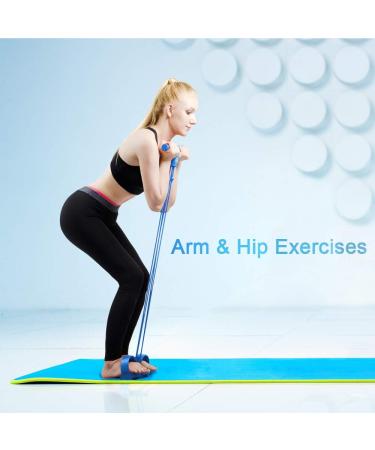 Buy Resistance Tapes - 4 Tube Multifunctional Fitness Equipment for Home Workouts | Up to 50lbs | Leg Trainer & Arm Coach in Blue - Buy Online on GoSupps.com