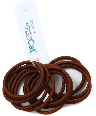 12 PCS Brown 3mm Elastic Hair Bands - Gentle Ponytail Holders for Women, Men, Girls, Kids - No Metal - Bulk Hair Ties - Buy Online on GoSupps.com