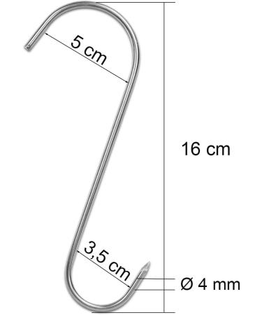 10 Pieces Stainless Steel Smoking Hooks - 17 cm Meat Hooks for Perfect BBQ & Grilling - International Shipping Available - Buy Online on GoSupps.com