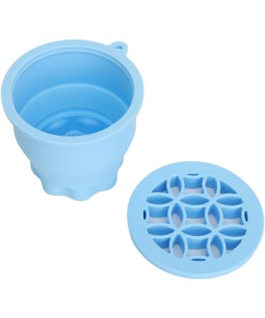 Makeup Brush Cleaning Bowl Space Saving Multifunctional Makeup Brush Scrubber Palm Size 2 in 1 Foldable for Home (Blue) - Buy Online on GoSupps.com