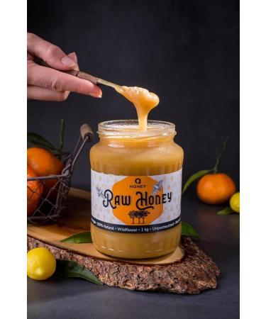 Pure Raw European Wildflower Honey | 100% Natural Unfiltered 1kg - High Protein & Mineral Content No Added Sugar - 2 Pack - Buy Online on GoSupps.com